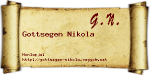 Gottsegen Nikola névjegykártya